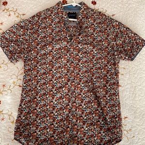 Men’s Denim & Flower Button Up